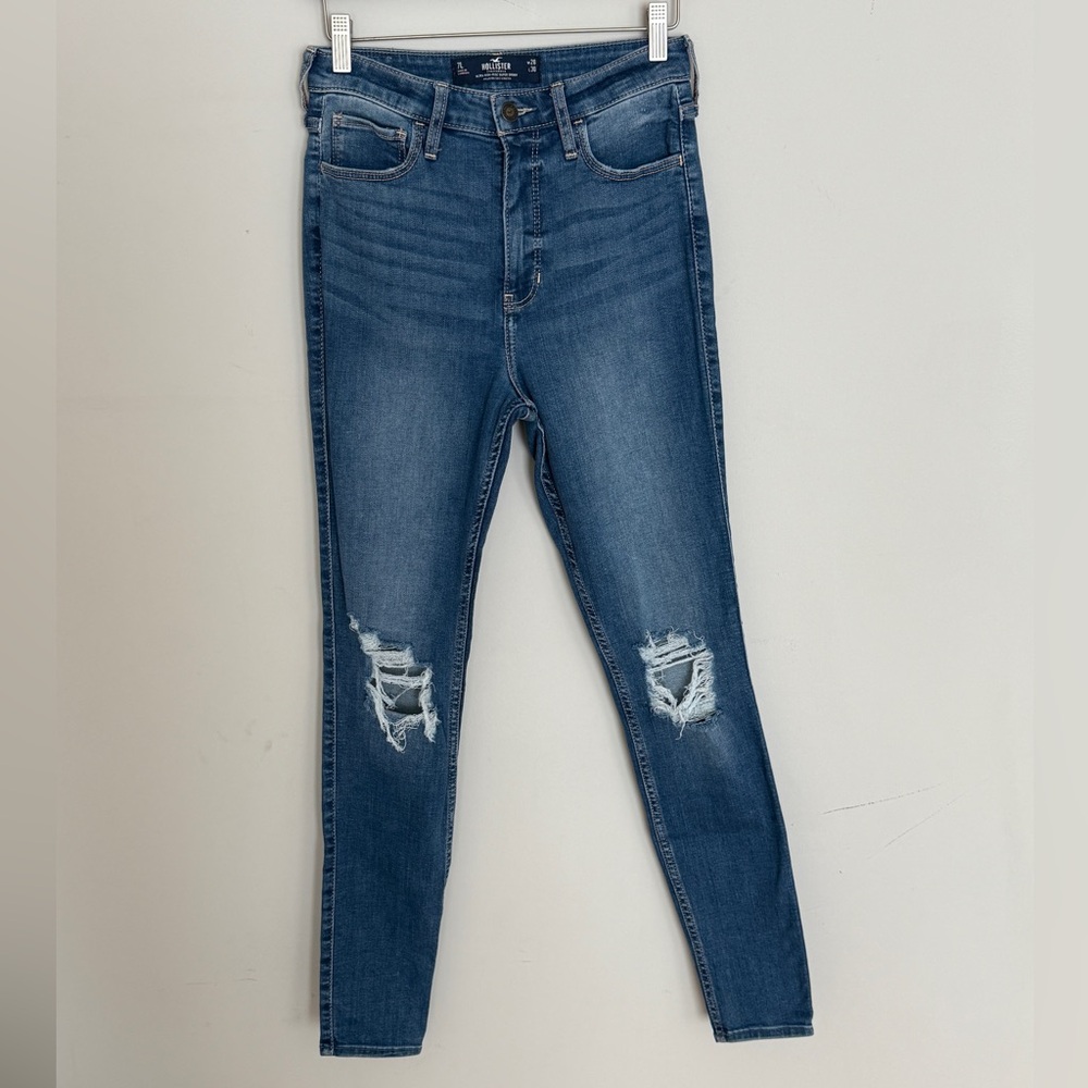 Hollister Ultra High‎ Rise Skinny Blue Denim Jeans Size 28